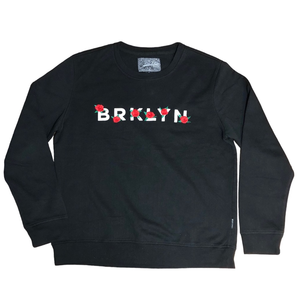 BROOKLYN CLOTH Unisex Embroidered Roses BRKLYN Sweatshirt - Picture 6 of 8